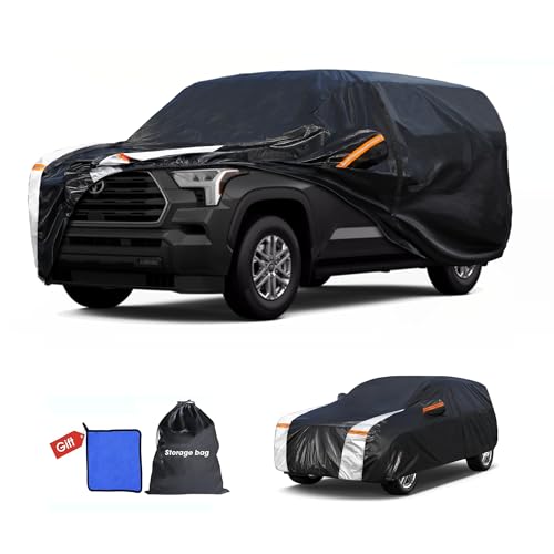 10 Layers Car Cover Custom Fit for Toyota Sequoia 100% Waterproof All Weather Automobiles (Custom fit Honda HR-V / SUV car cover)