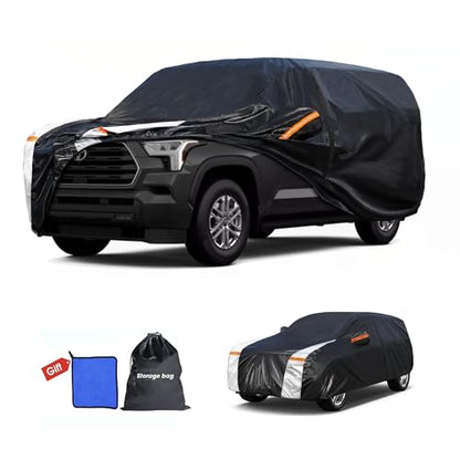 10 Layers Car Cover Custom Fit for Toyota Sequoia 100% Waterproof All Weather Automobiles (Custom fit Honda HR-V / SUV car cover)
