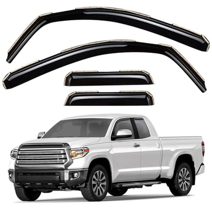 Window Deflectors Smoke Tinted in (For Tundra 07-21 Double Cab)