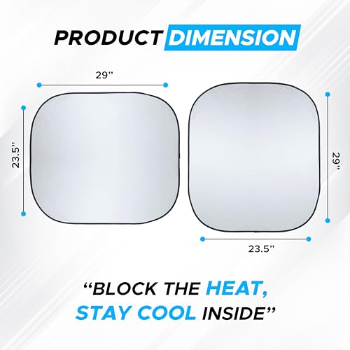 2 Piece Car Windshield Sun Shade Foldable (Small)