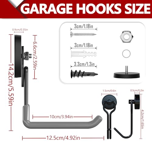 Heavy Duty Magnetic Hooks (2.6"x2-MU / Gray)