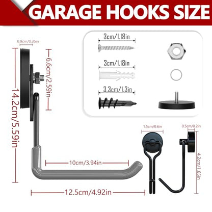 Heavy Duty Magnetic Hooks (2.6"x2-MU / Gray)