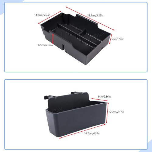 Center Console Organizer Tray Compatible with Subaru Crosstrek (Armrest+Hanging Storage Box)