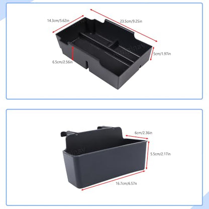 Center Console Organizer Tray Compatible with Subaru Crosstrek (Armrest+Hanging Storage Box)