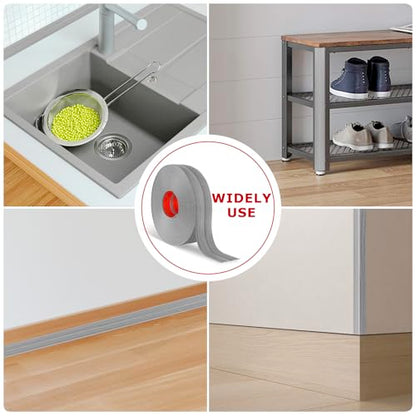 Wall Corner Protector Peel and Stick Corner Trim Molding (2.4 In x 20 Ft / Light Gray Wood)