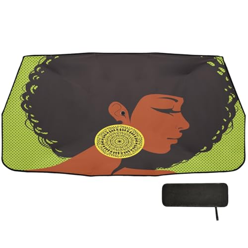 Car Front Windshield Sunshade (African American Woman)
