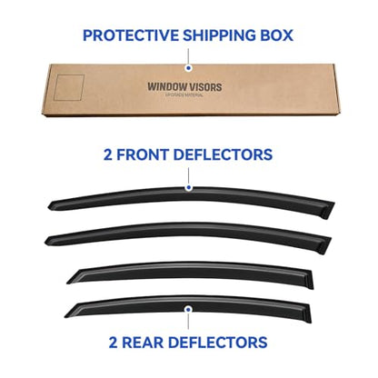 Window Visors Rain Guards for 2011 (2011-2016 Hyundai Elantra Sedan)