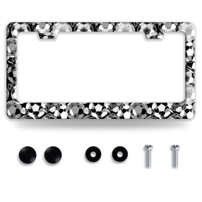 Soccer Ball License Plate Frame Stainless Steel Funny Sports License Holder (Funny Soccer Balls)