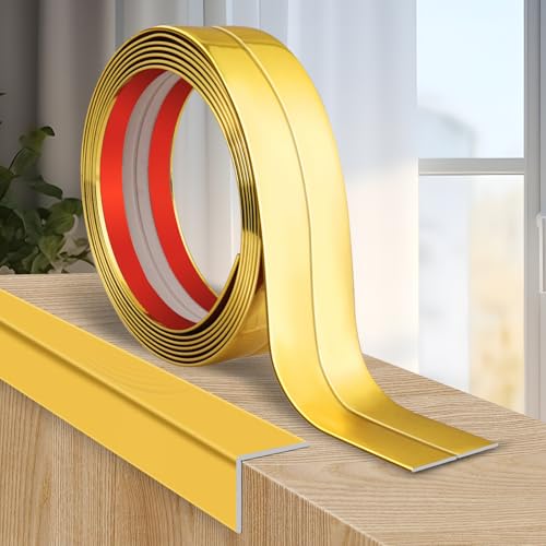 Wall Corner Protector Peel and Stick Corner Trim Molding (1.6 In x 10 Ft / Gold)
