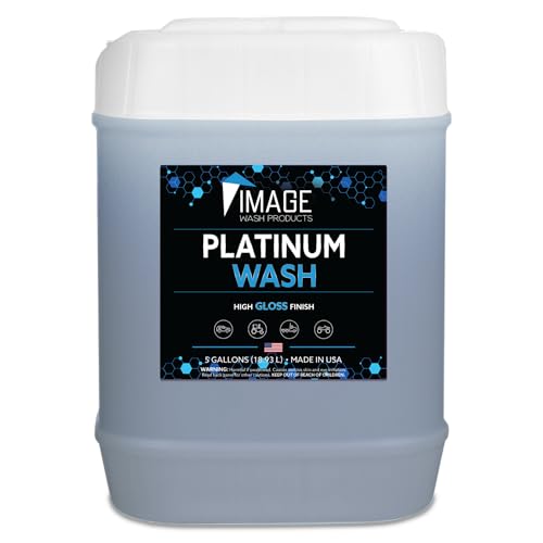 Image Wash (5-Gallon) Platinum Wash Car Soap Concentrated pH-Neutral Foam Soap for Foam Cannon & Bucket wipe Safe for Wax Ceramic Coatings High Lubricity Biodegradable Formula with Bubble Gum Scent (640 Fl Oz (Pack of 1))