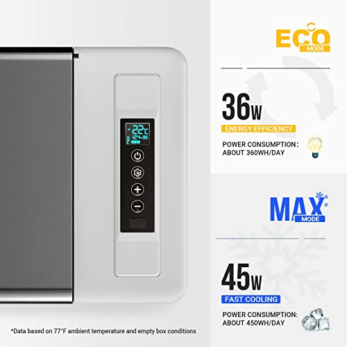12 Volt Refrigerator With Cover 12V Car Fridge 30 Quart Portable Freezer Compressor Cooler Compressor Freezer (30 Quart with Cover / Grey)