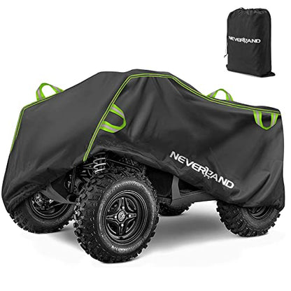 ATV Cover Heavy Duty Waterproof 4 Wheeler Cover for Honda L (Green & Black / L-78.7''L x 37.4''W x 41.7''H)