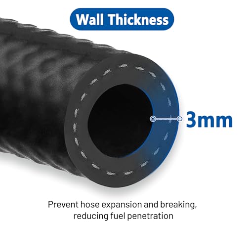 Rubber Fuel Hose Line Push Lock 3 (3/8" ID 25ft)
