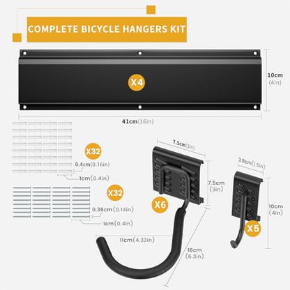 Bike Storage Rack 64Inch for 6 Bikes + 5 Helmets (V2 64inch|6 Bikes & 5 Helmet)