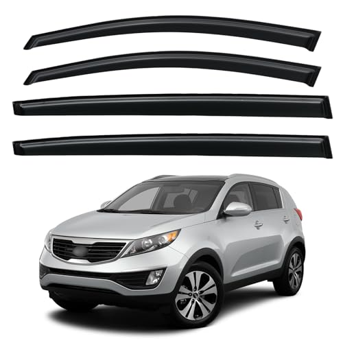 Window Visors Rain Guards for 2011 2012 2013 2014 2015 2016 Kia Sportage (2011-2016 Kia Sportage)