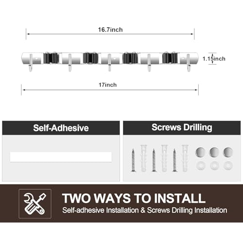 Broom Holder Wall Mount (1Pack 4R5H / Black)