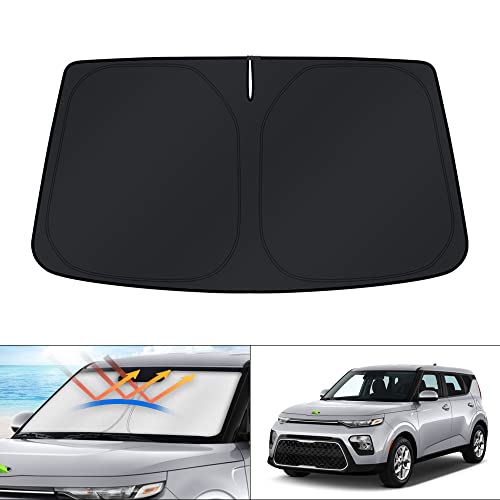 Windshield Sun Shade for Kia Soul 2020 2021 2022 2023 2024 2025 2026 Accessories Window Sunshade Sun Visor Protector Foldable Blocks UV Rays Keep Car Cooler (FOR | Kia Soul 2020-present)