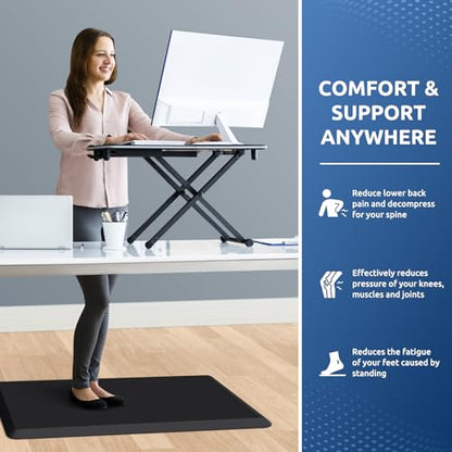 0.8" Thick Kitchen Mat Cushioned Anti Fatigue Rug Comfort Floor Mats (Black / 32"L x 20"W x 0.8"Th)