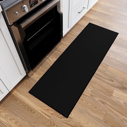 2x6 Runner Rugs for Hallway (Solid Black)