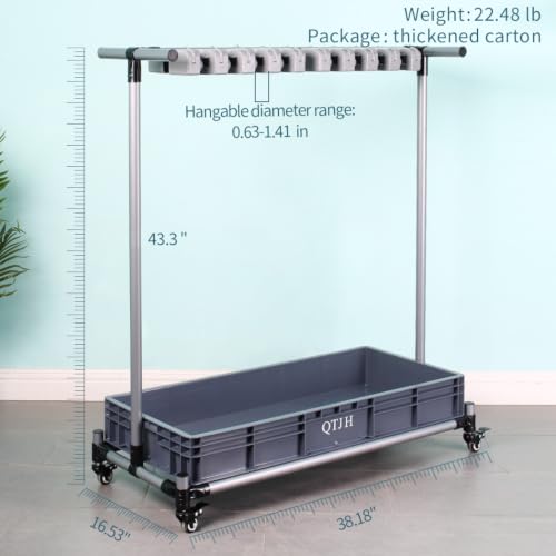 broom and mop holder put wet mops movable Commercial mop rack cleaning tool cart storage for garden garage organizer mop drain rack (16slots)