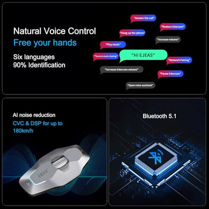 X10 Motorcycle Helmet Bluetooth Headset Speakers Headphone (Sliver)
