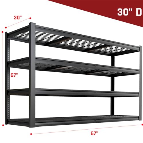 67" Wide Garage Shelving Unit (67"Wx30"Dx68H | 4 Tier)