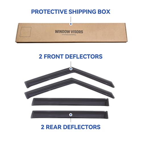 Window Visors Rain Guards for 2009 2010 2011 2012 2013 Kia Soul (2009-2013 Kia Soul)
