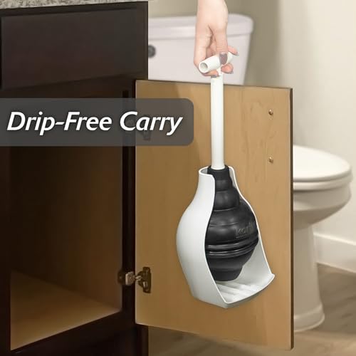 BeehiveMAX Hideaway Toilet Plunger & Holder in White (White)