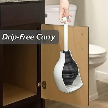 BeehiveMAX Hideaway Toilet Plunger & Holder in White (White)