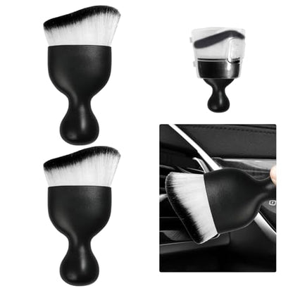 2 PCS Car Detailing Brush (White/Black / 2 PCS)