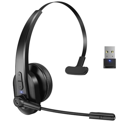 Bluetooth Headset with USB Dongle for Computer (Black)