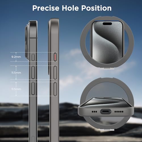 Magnetic Case for iPhone 15 Pro with Stand (6.1" (for iPhone 15 Pro) / Light Gray)