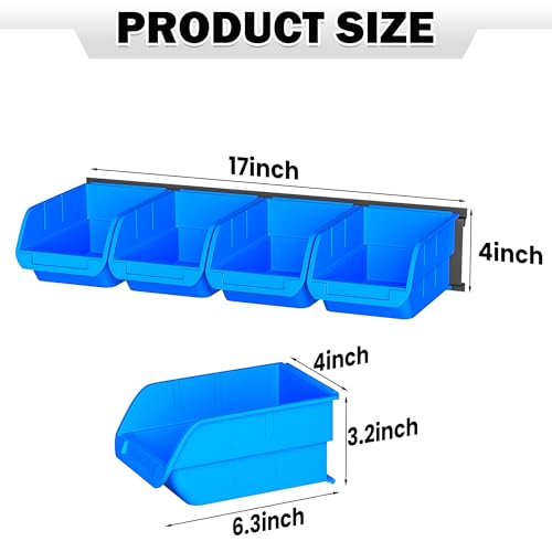 Wall Mounted Storage Bins (Blue)
