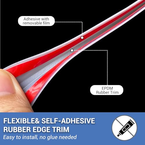 Rubber Edge Trim (Fit 1/8" - L20' / Grey)