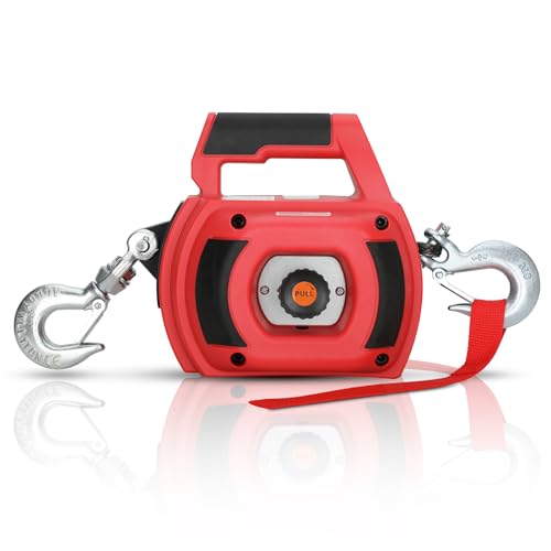 Portable Drill Winch of 1000 Lbs (1000 lb. Capacity Synthetic Rope)