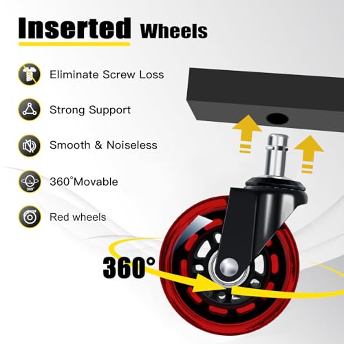 Rolling Stool with Red Wheels (Red Stool With Red Casters)