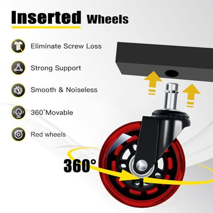 Rolling Stool with Red Wheels (Red Stool With Red Casters)