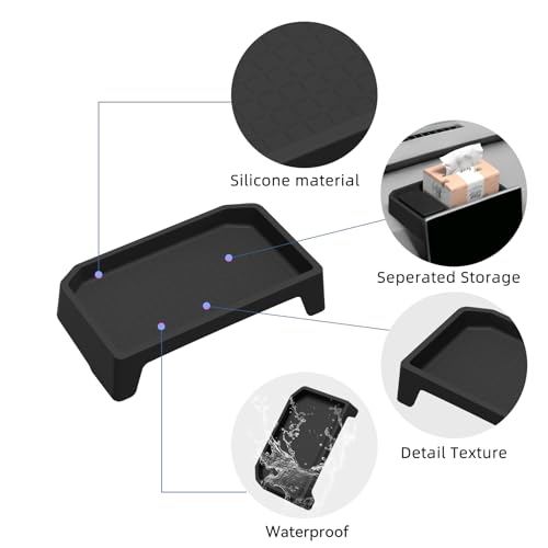 Dashboard Storage Box for Toyota RAV4 2026 Center Console Organizer Box Behind Screen Organizer Tray Silicone Interior Accessories (26RAV4 D-BOX US)