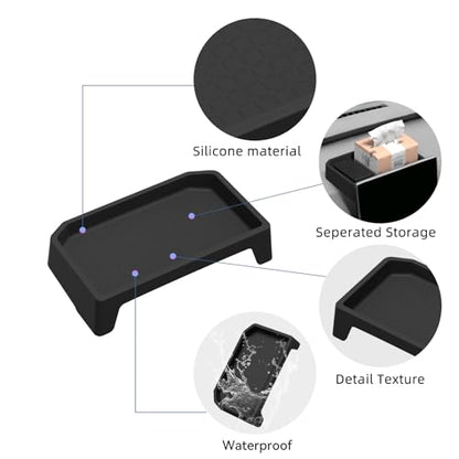 Dashboard Storage Box for Toyota RAV4 2026 Center Console Organizer Box Behind Screen Organizer Tray Silicone Interior Accessories (26RAV4 D-BOX US)