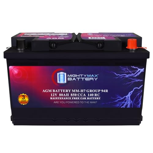 MM H7 Start and Stop Car BCI Group Size 94R 12V 80AH (Group 94R)