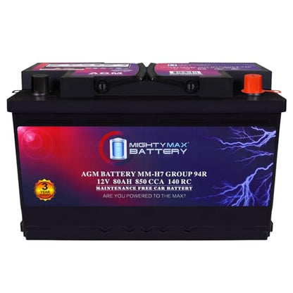 MM H7 Start and Stop Car BCI Group Size 94R 12V 80AH (Group 94R)