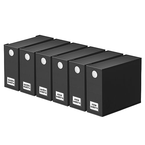 6 Pack Bed Sheet Organizer and Storage (6 pcs / Black)