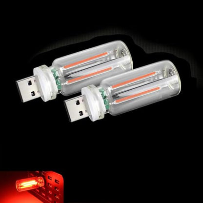 2PCS USB Night Light Bulb (Red)