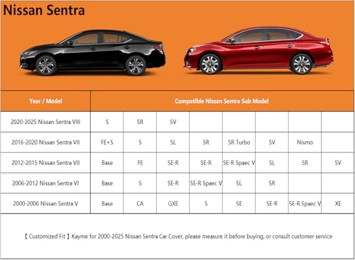 6 Layers Waterproof Car Cover for Nissan Sentra 2000 (LM-Silver / 76. Custom Fit Nissan Sentra)