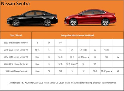6 Layers Waterproof Car Cover for Nissan Sentra 2000 (LM-Silver / 76. Custom Fit Nissan Sentra)