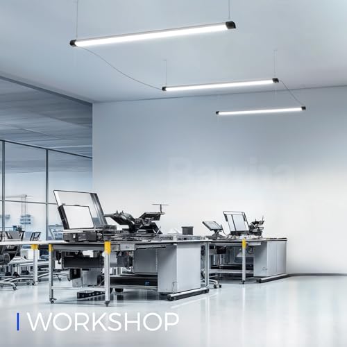 BS84 LED Shop Lights 4FT for Workshop (6500K / Black-84W-6 Packs)