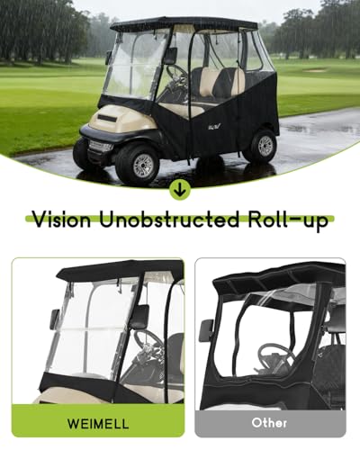 2 Passenger Golf Cart Enclosure for Club Car Precedent Tempo Onward (New for Precedent Tempo Onward 2 Passenger / Black)