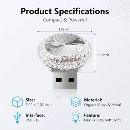 Car Interior USB LED Atmosphere Lamp (1PC / Blue)