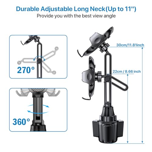 2025 Upgraded Universal Cup Phone Holder for Car (Dark Gray)