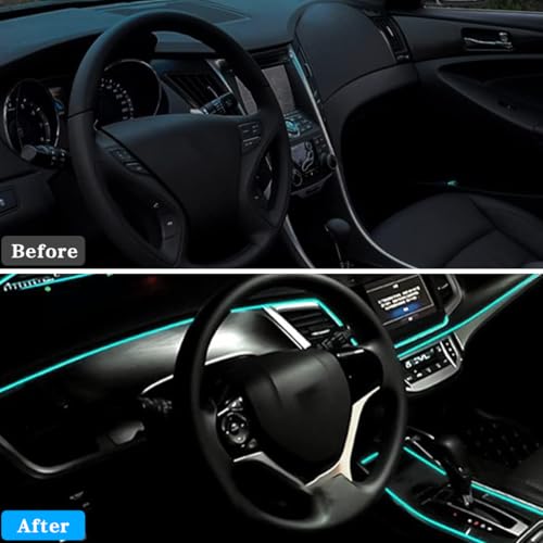 EL Wire Car Interior LED Strips Lights (White)